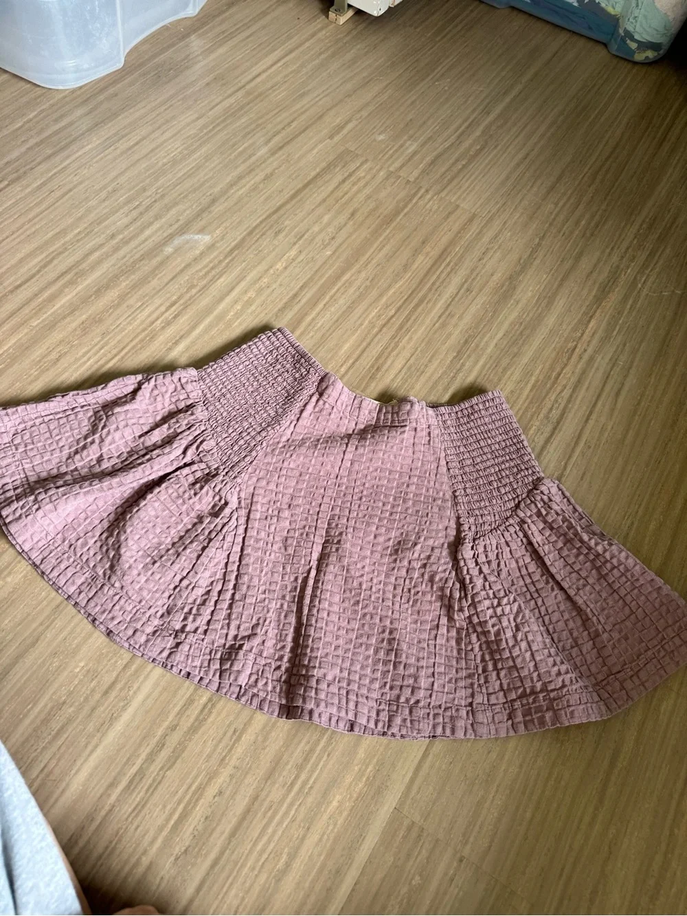 Free People Free-est Waffle Smocked Purple Mini Skirt XS